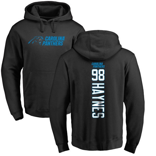Carolina Panthers Men Black Marquis Haynes Backer NFL Football #98 Pullover Hoodie Sweatshirts->nfl t-shirts->Sports Accessory